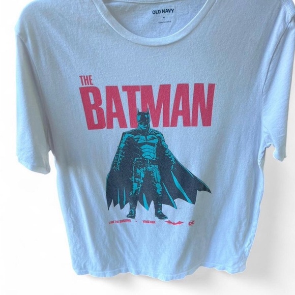 Old Navy Men's White Short Sleeve Batman Short Sleeved Tee Relaxed Fit Size M - Picture 2 of 4
